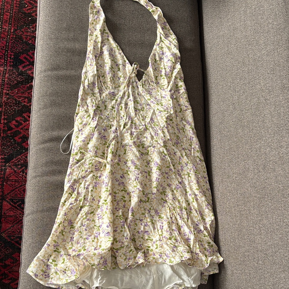 Anthropologie Maeve Floral Dress with Purple and Green